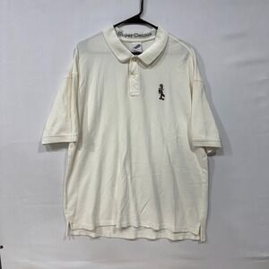 VTG‎ 90s Warner Bros Polo Shirt Mens XL White Bugs Bunny Super Genius